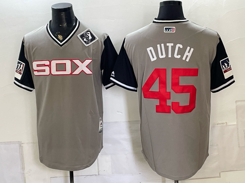 Men 2026 Chicago White Sox #45 Dutch grey Game Nike MLB Jersey 080801->boston red sox->MLB Jersey